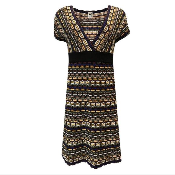 M Missoni Multicolor Geometric Knit Dress Size 4 Sleeveless Merino Wool Italy - Picture 1 of 9
